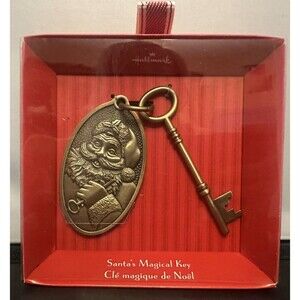 New 2007 Hallmark Santa's Magical Key & Fob Bronze Color in Orig Box Vtg